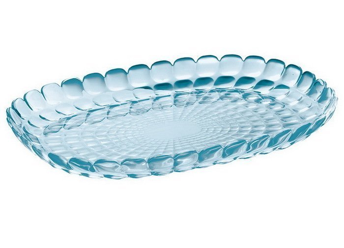 Блюдо Тиффани 45 см, голубое, акрил