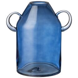 Ваза "Тренд" синяя 15*23,5 см с двумя ручками, стекло