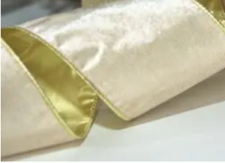 Бархатная лента, W10 см, L10 м, полиэстер, шампань