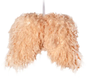 Подвес КРЫЛЬЯ 24х18 см, пенопласт, текстиль, светло-розовый