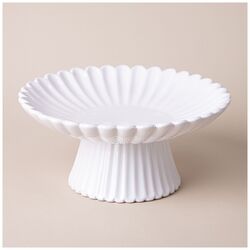 Фруктовница на ножке 25,5х11,5 см белый фарфор