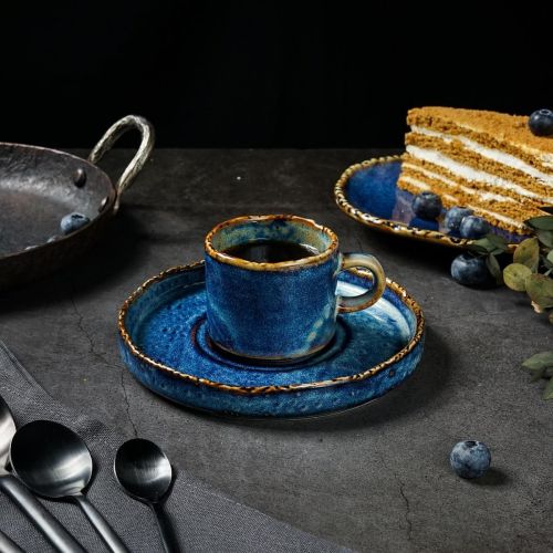 Чашка кофейная 100 мл, d=6см, h=5,2 см, фарфор,серия "Aqua Blue" P.L.