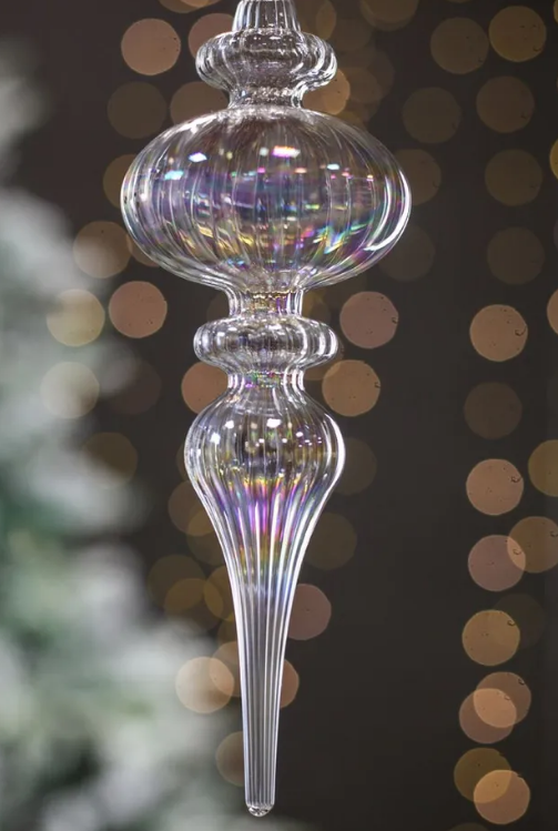 Подвес сосулька L24 см, стекло, прозрачный