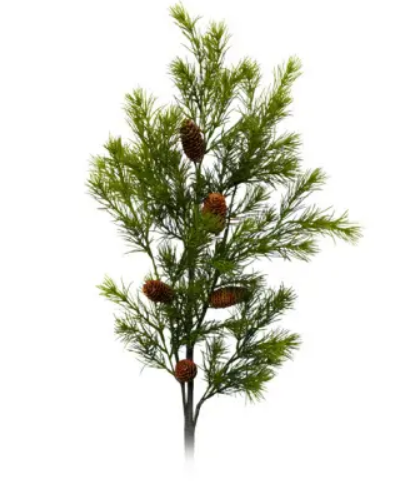 Ветвь лиственницы H112 см, пластик, зеленый