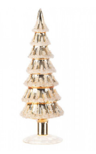 Золотая стеклянная елочка 10*10*29 см
