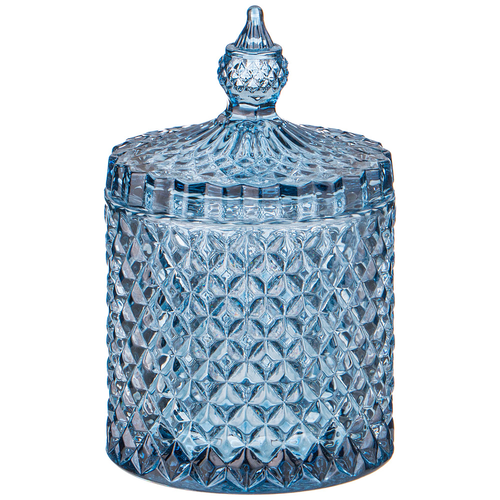 Емкость "Бриллиант" 8,5.*13,5 см голубое стекло