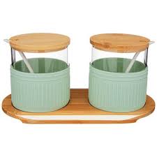 Набор из 2-х емкостей д/специй зеленый 22*11*11 см