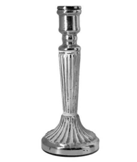 Подсвечник серебро с белым, 22см.