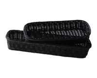 Хлебница плетеная полиротанг 28*11*5см черная прямоугольная