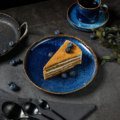 Тарелка d=21,3см, h=3 см, фарфор,серия "Aqua Blue" P.L.