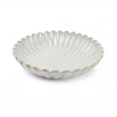 Тарелка глубокая Lotus 22х5см белый; бежевый фарфор