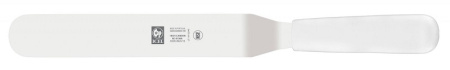 Лопатка 28,5 см. изогнутая раб. часть 15*3 см. нерж. узкая с пластик. ручкой белая Icel