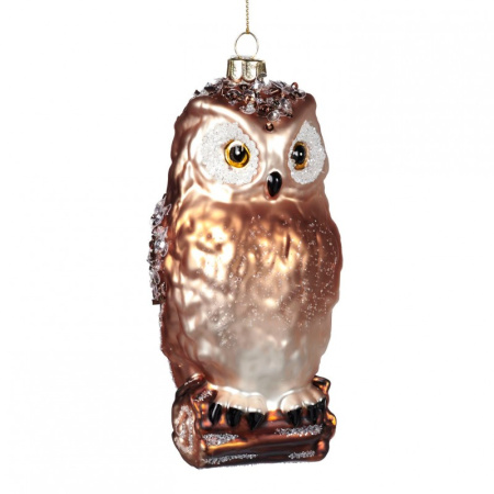 Игрушка елочная Сова, стекло