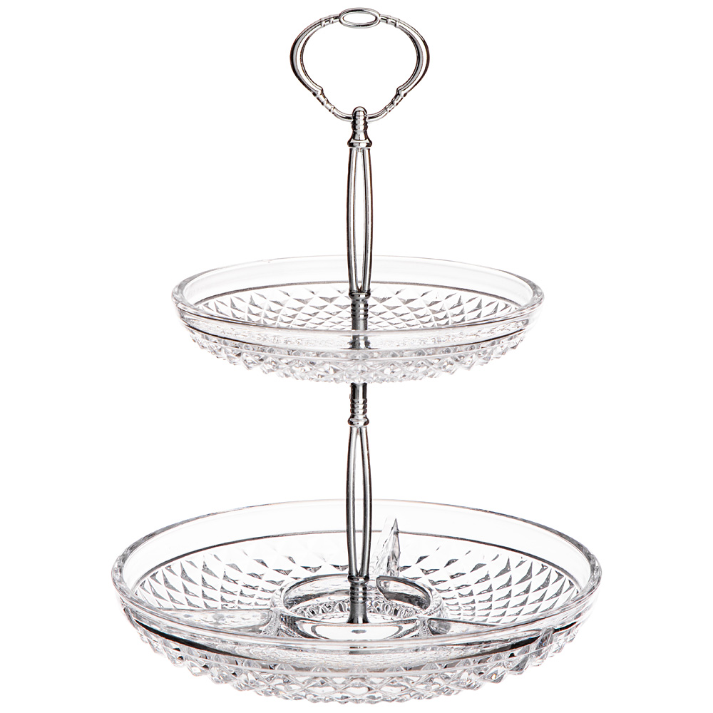 Этажерка стеклянная 19*14*26 см 2-х ярусная