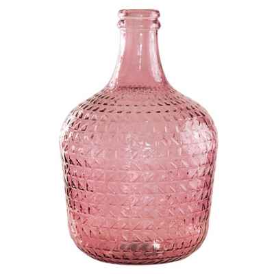 Ваза д/интерьера, D=20 H=30см., розовое стекло