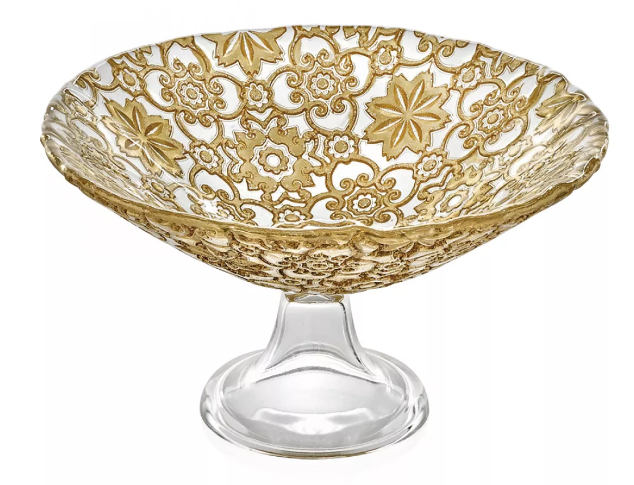 Салатник на ножке Gold leaf Decoration- Arabesque 25см IVV