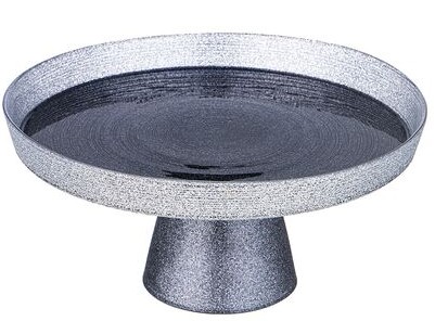 Блюдо на ножке "MIRACLE" BLACK SILVER 21 см