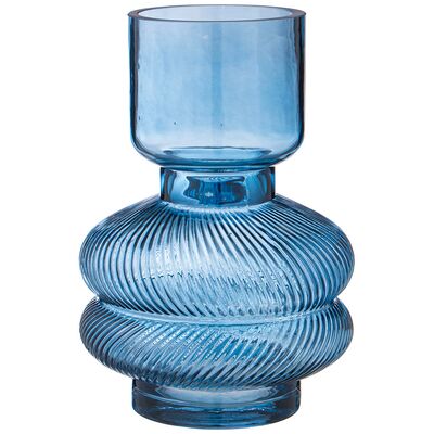 ВАЗА "FUSION" BLUE, стекло диаметр 15 см высота 22 см