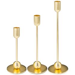 Набор подсвечников 3шт с шариком, золотистый