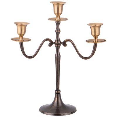 Подсвечник на 3 свечи, 27,5 см, латунь