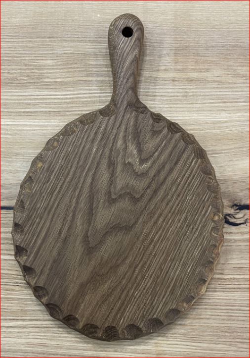 Доска круглая с ручкой, фактура по краю