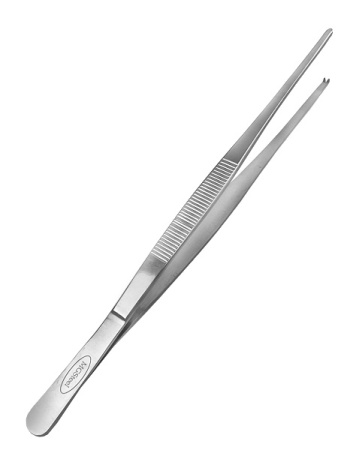 Щипцы (пинцет) 25 см прямые с зубцами нерж.