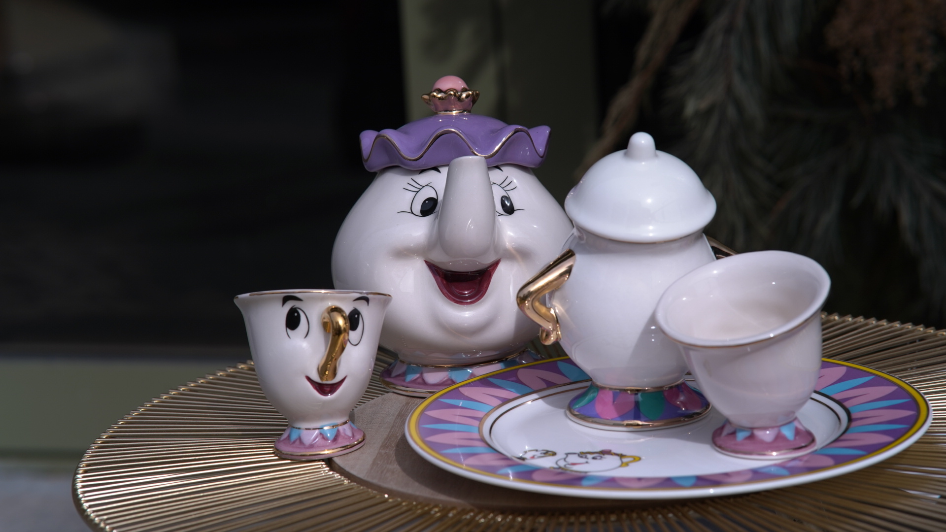 Набор "Красавица и чудовище" (чайник, 2 чашки, сахарница, тарелка)