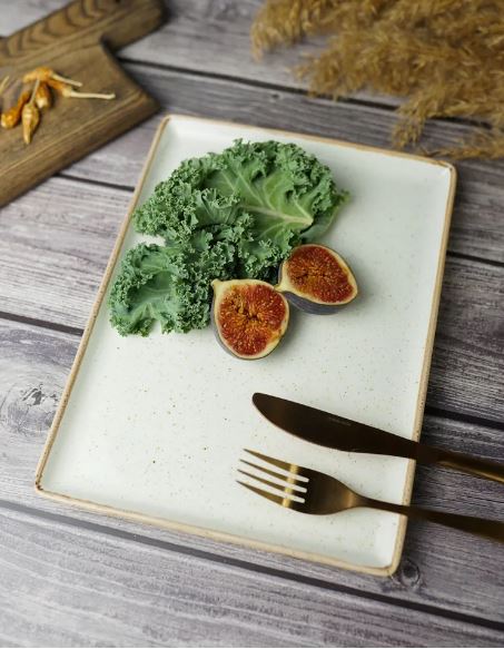 Блюдо прямоугольное 21*27см бежевое, Seasons