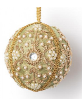 Шар золотой с бусинами 9 см