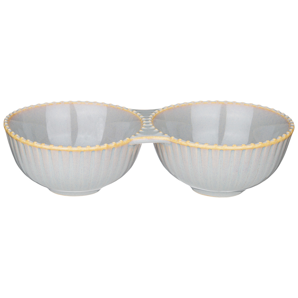 Менажница для закусок, соусов 2 секции BRONCO 'SOUL KITCHEN' СЕРЫЙ