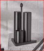 Набор соль/перец на подставке (3 предмета), черный, Narin