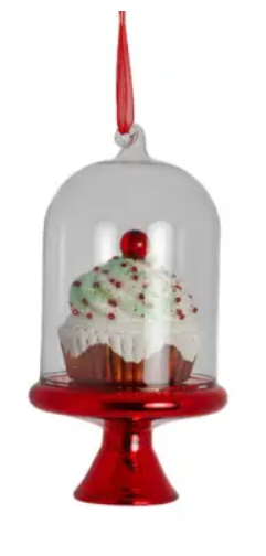 Подвес КАПКЕЙК 8х8х16 см, стекло, красный
