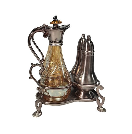 Сервировочный набор 4 предмета на подставке, металл цвет Bronze