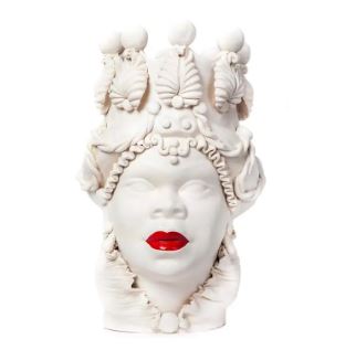 Ваза "Мавр жен." 51 см белая, Италия