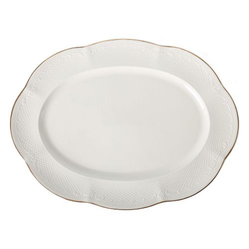 Блюдо овальное 36 см, фарфор,"Aristocrat-Gold". Noble