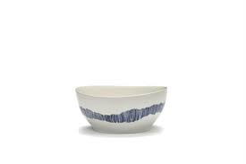 Салатник 16 x H7,5 CM WHITE SWIRL-STRIPES BLUE