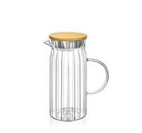 Кувшин 1000 мл с гранями, деревянная крышка