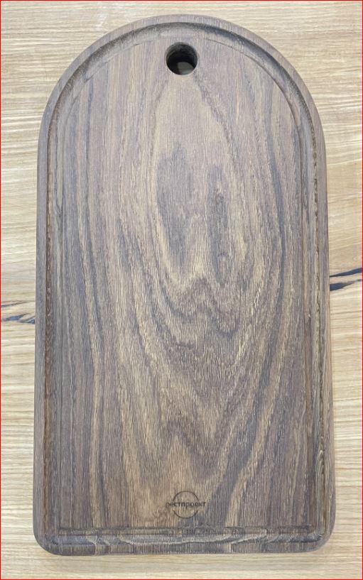 Доска полуовал с канелюром 42*32 см, дуб мореный