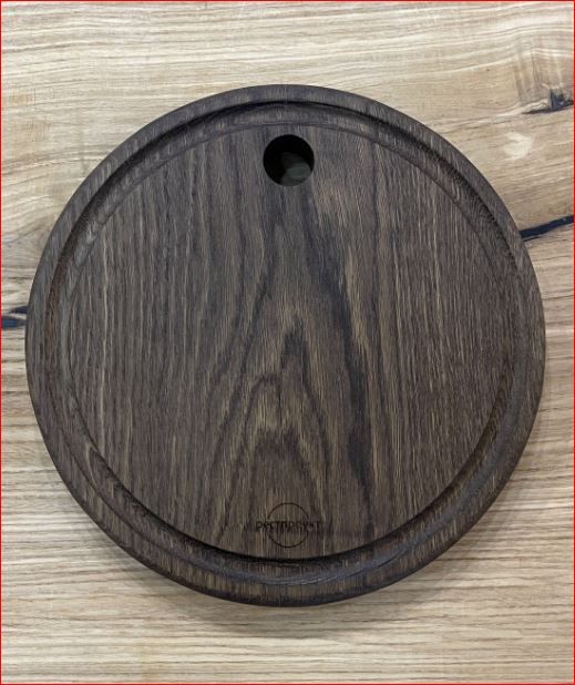 Доска круг с канелюром 25 см, дуб мореный