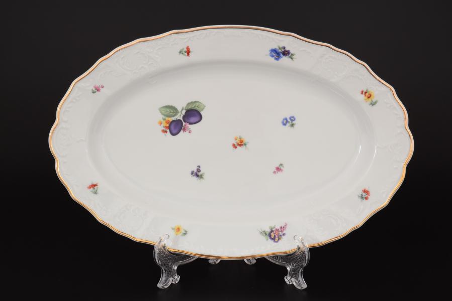 Блюдо 36 см овальное (селедочница) Thun Бернадотт/Сливы/