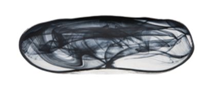 Тарелка овальная 27,5*14,5 см, стекло, цвет/декор бело/черный, Atlas