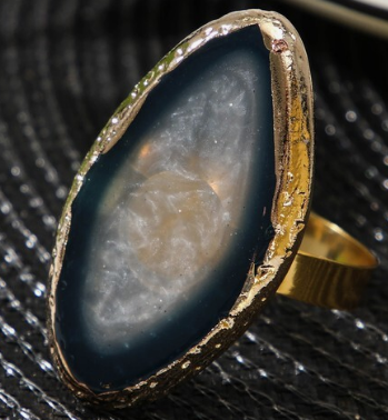 Кольцо д/салфеток Море с камнем, металл золотистый