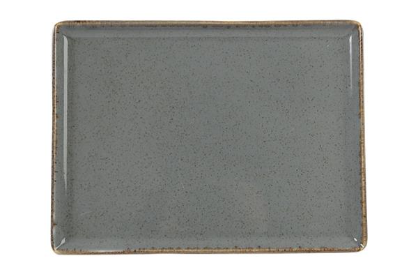 Блюдо прямоугольное 21*27см темно-серое, Seasons