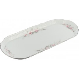 Поднос 37*17 см прямоугольный Дикая роза/золото, фарфор