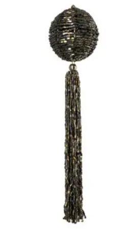 Подвес 22х5 см, бисер, зелёный