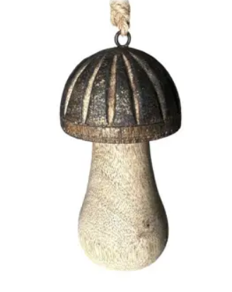 Подвес ГРИБ 6х12 см, дерево, коричневый, черный