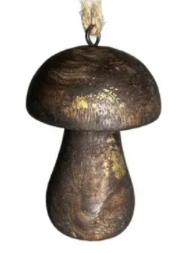 Подвес ГРИБ, 6х9 см, дерево, серебряный