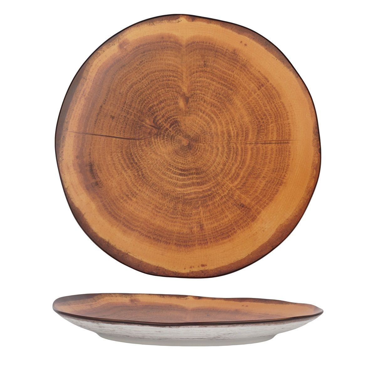 Тарелка 23 см, фарфор, cерия WOOD-FUSION