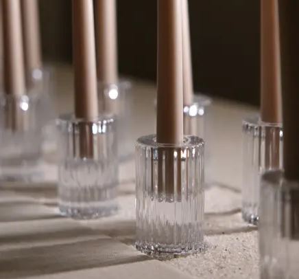 Подсвечник 5х9 см, стекло, прозрачный
