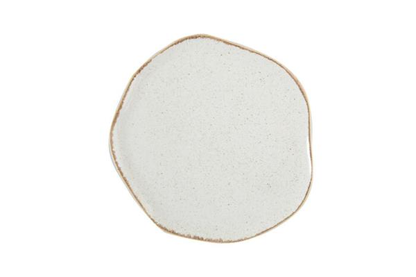 Тарелка с волнообразным краем  21CM бежевая